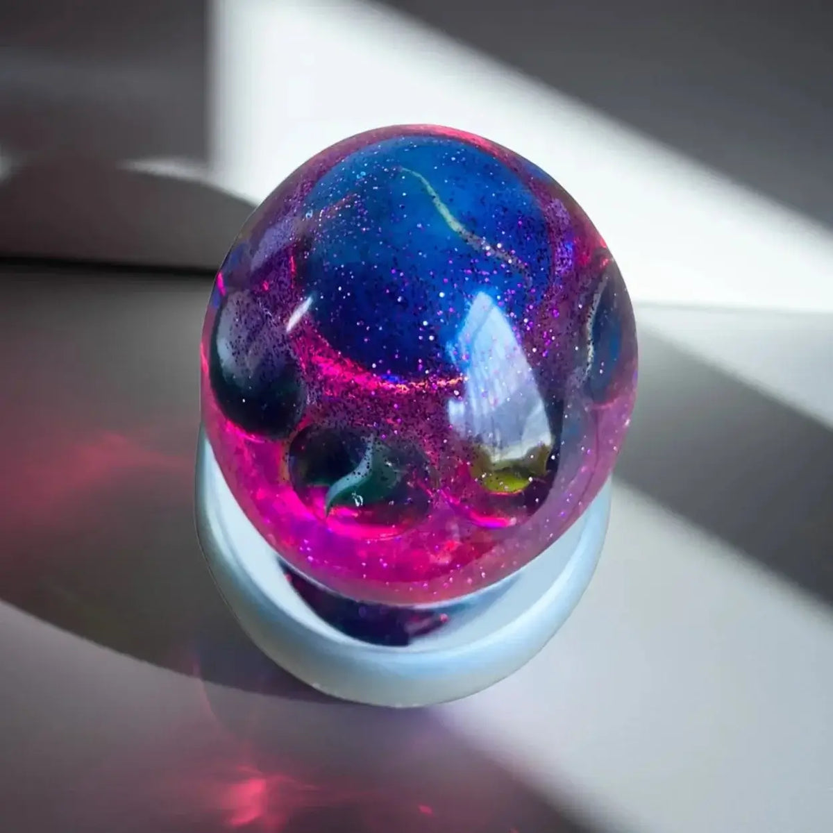 Led Colour Changing Resin Marble Egg image 0